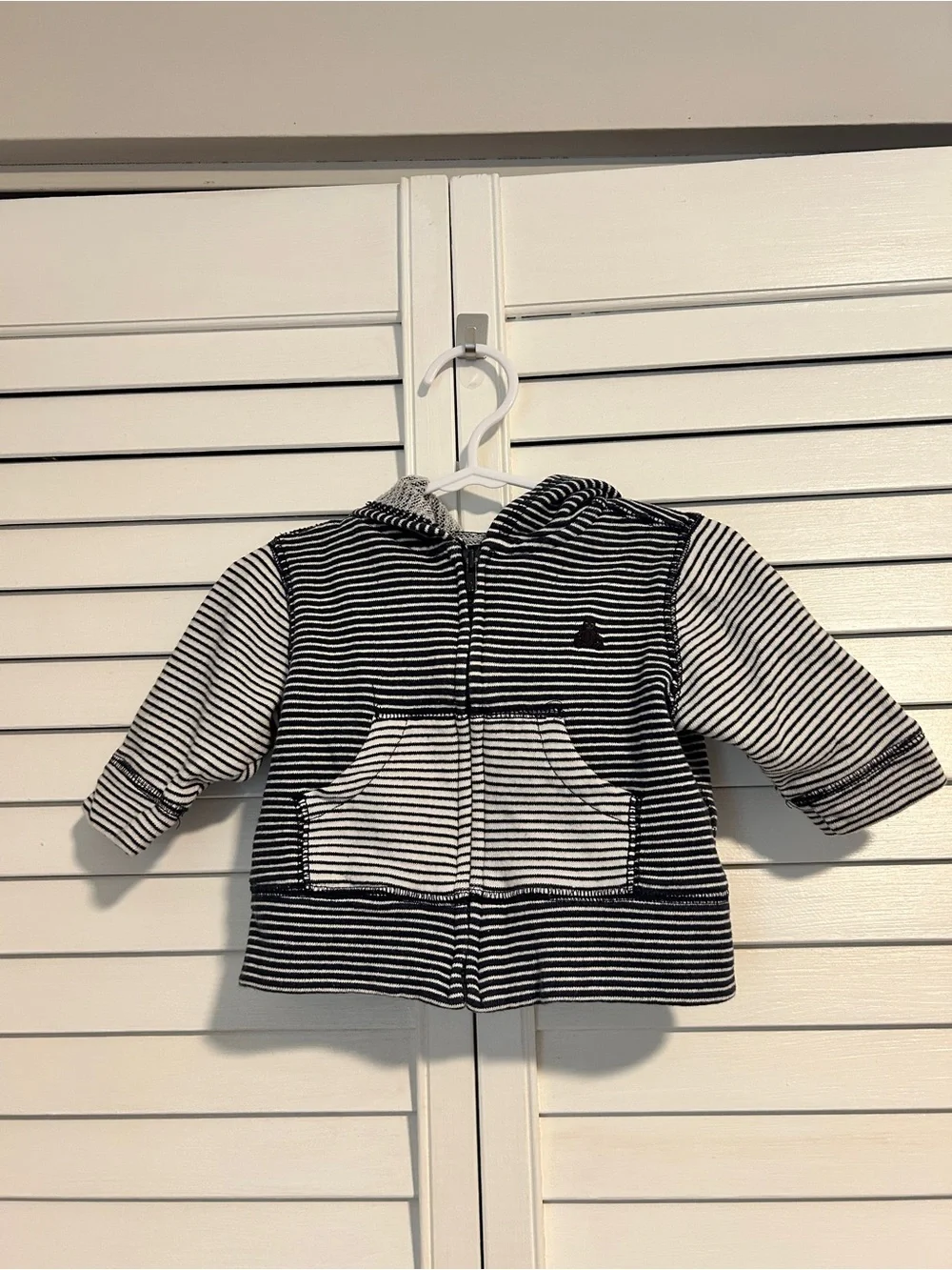 Baby Gap Striped Baby Hoodie Jacket - Navy & White